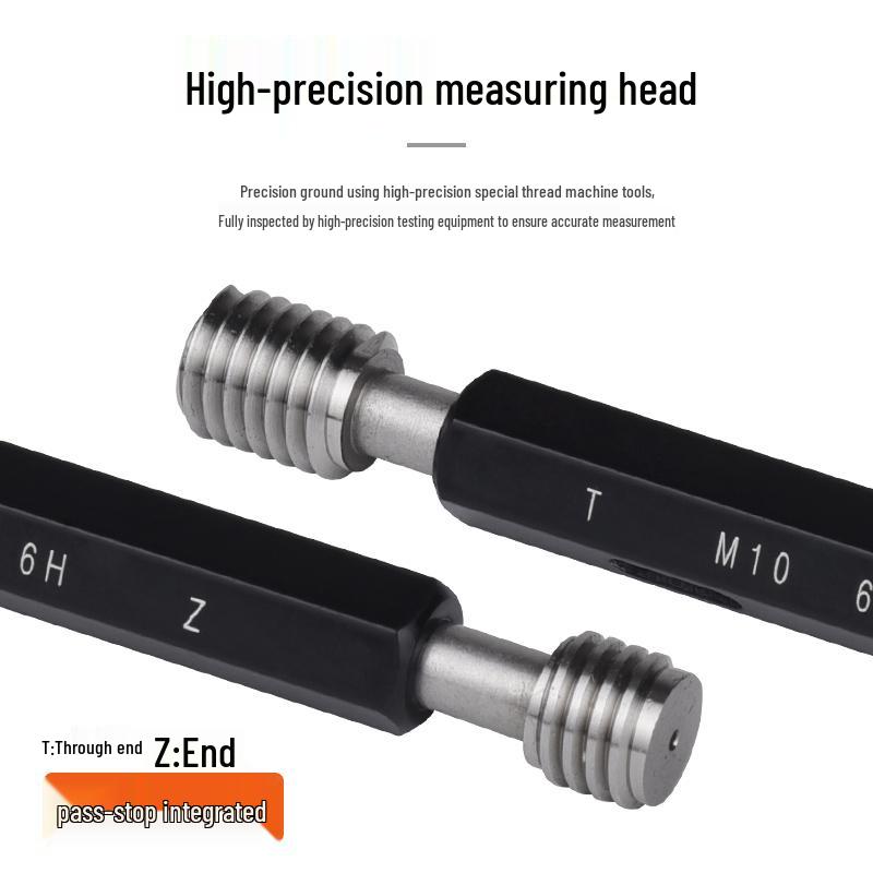 Metric 6H Thread Plug Gauge Go-No-Go Inspection Tool with Pointed Flat Head, M1-20