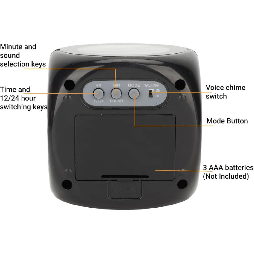 LiebeWH Projection Alarm Clock for Bedroom LED Display Digital Clock Projection On Ceiling Mini Voice Timing Alarm Clock Built in Loudspeakers