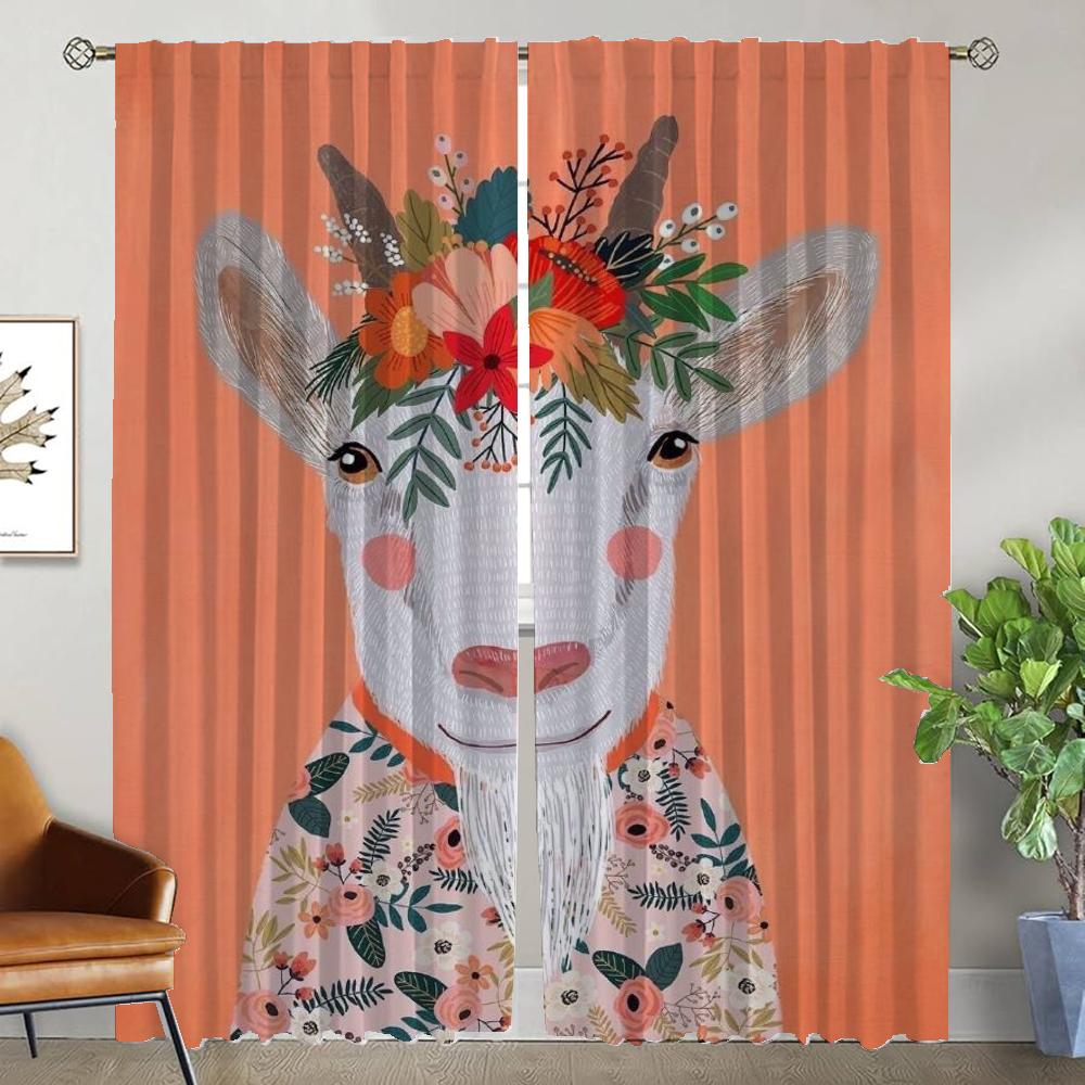 

Якорь противомоскитные шторы для гостиной тюль для спальни домашний интерьер шторы 2 шт Хэллоуин украшения W50xH70cmx2pcs-CL