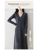 Women's 100% Pure Wool Mid-Length Knit Sweater Dress - Slimming Autumn/Winter Base Layer Long Skirt