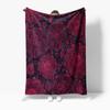 Dark Floral Pattern Fleece Blanket Decorative Throw Sofa Bed Bedspread Gift for Women Girls Kids