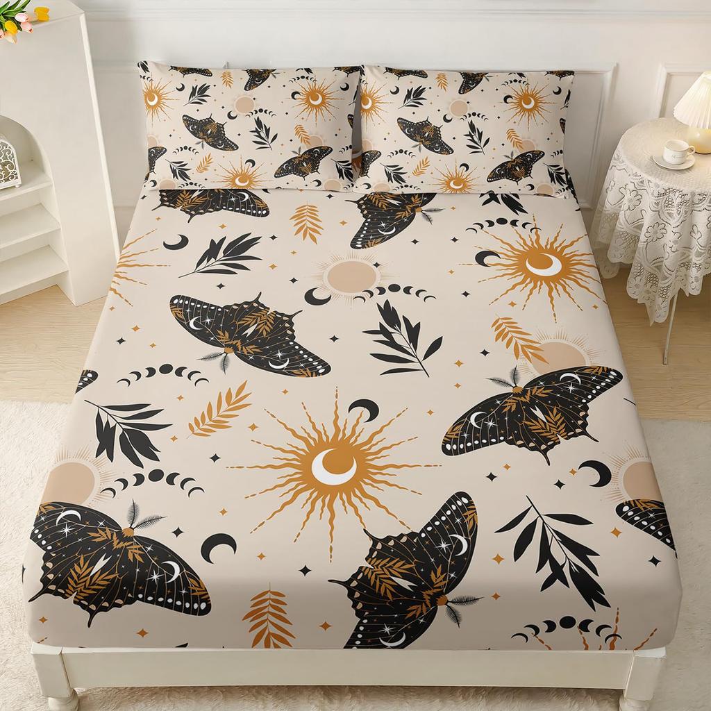 Animal Cat Pattern Mattress Three-Piece Digital Printing Mattress Bedding Set Adult Children