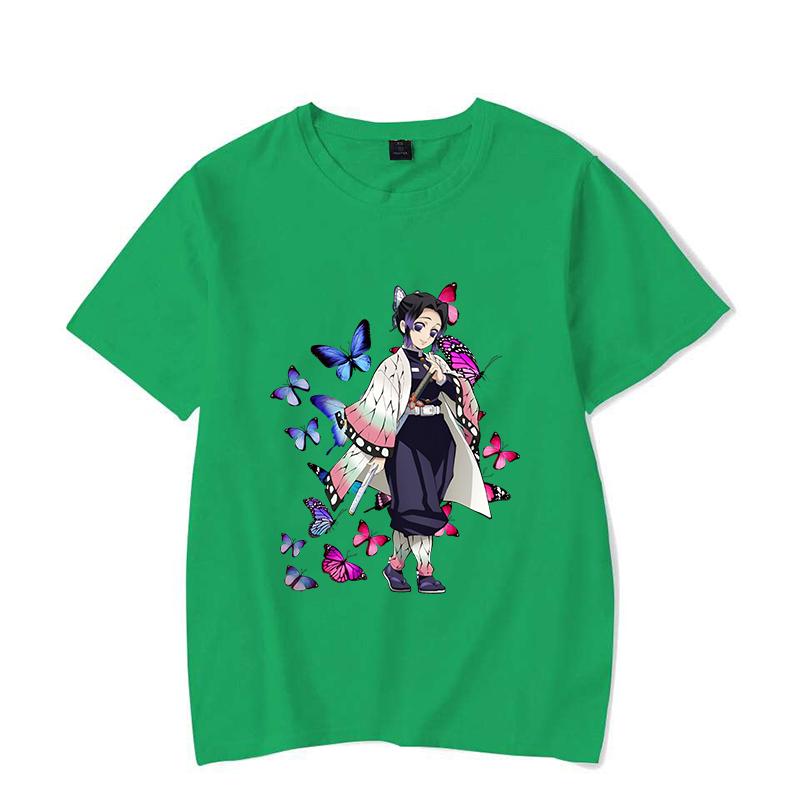 New Kochou Shinobu Printed T-shirts for Women Summer Tee Shirts Hot Anime Casual Short Sleeve Round Neck Tops T-shirts