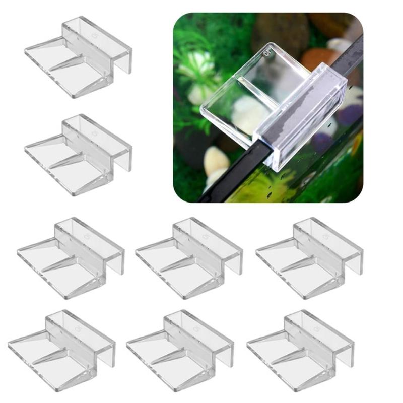 Pack of 8 Fishtanks Acrylic Clip Strong and Corrosion Resistant Lid Holder Stand for Various Aquariums 6/8mm Thickness