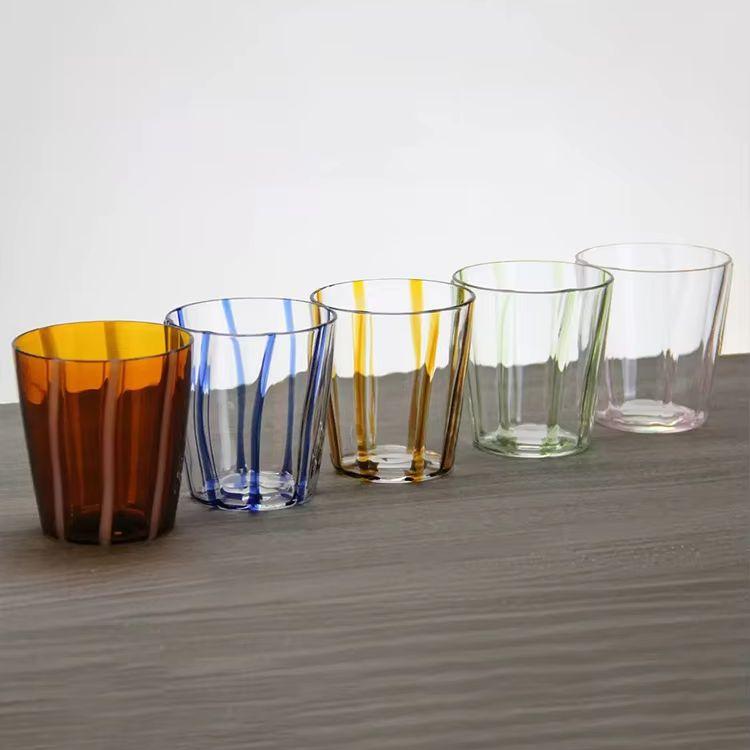 Colorful Brushed Heat-resistant Glass Cup Ins Style Creative Coffee Cup Retro Juice Cup Couple Home Water Cup