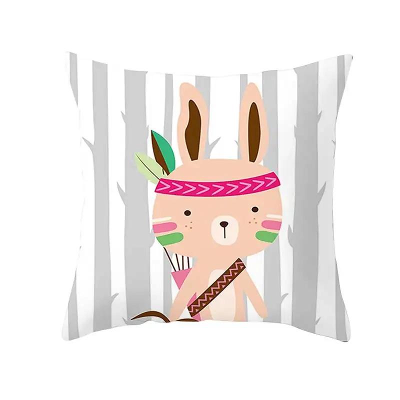 Funny Cute Animal Cushion Cover Cartoon Creative African Tribe Fox Pillow Case For Sofa Home Textile Pillow Covers Pillowcase