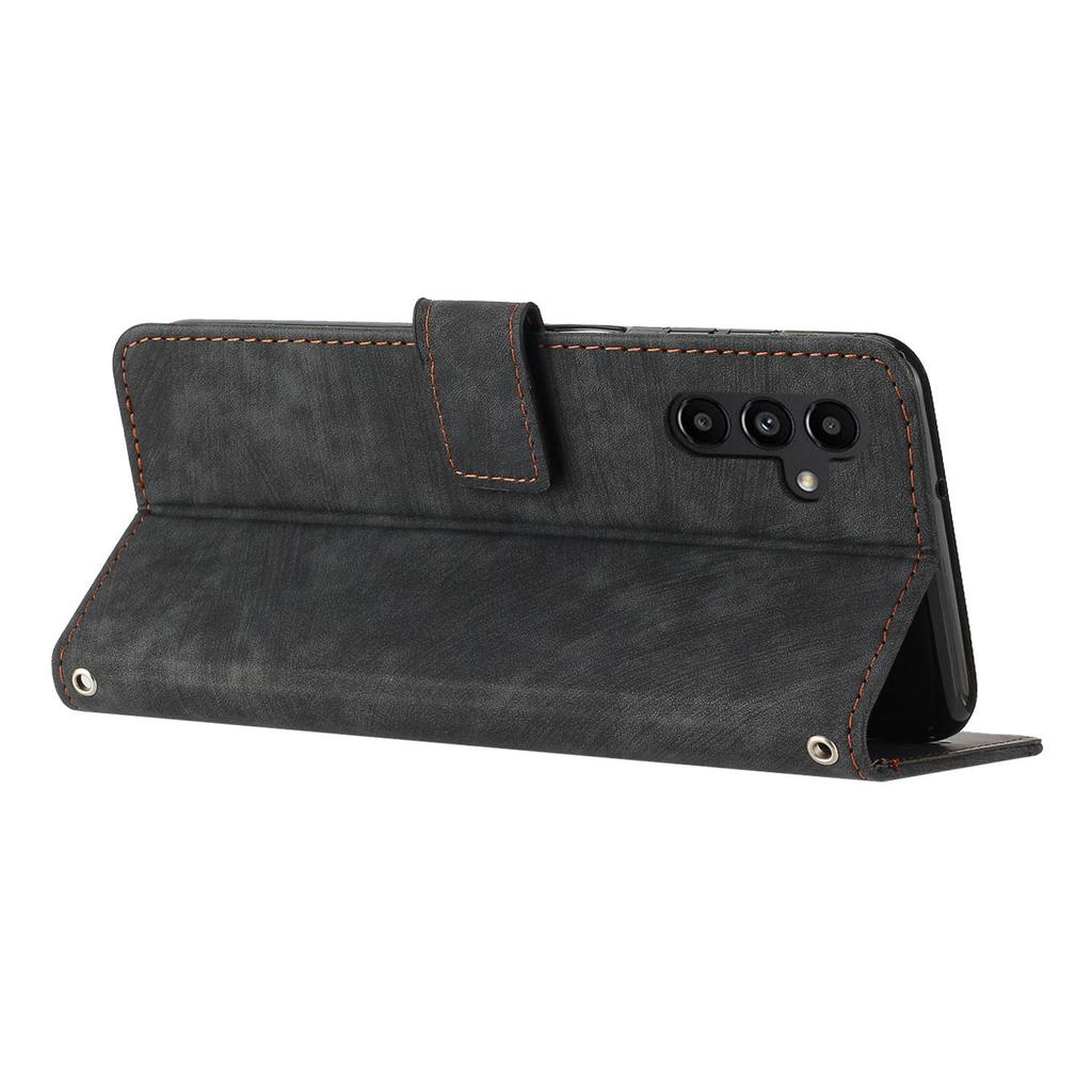 Για Samsung Galaxy M35 5G Θήκη Δερμάτινη Θήκη Τηλεφώνου με Χαραγμένες Γραμμές Στυλ Βιβλίο Αναδιπλούμενη Στάση