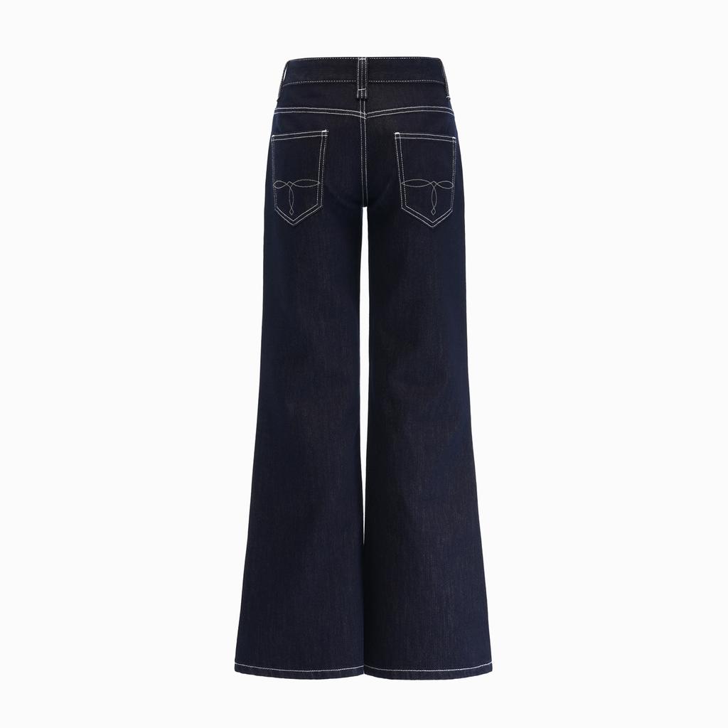 Low-rise non-stick leg flared jeans, women's autumn new American retro Spice Girl wide-leg flared pants