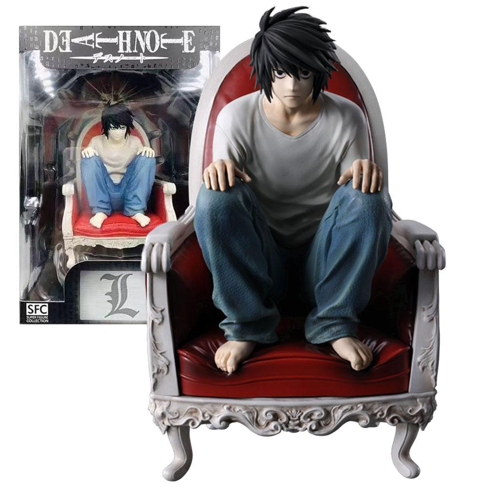 18CM L Lawliet Figure DEATH NOTE Chair Sitting Position Anime Desktop Crafts Golf Model Toy Gift Collection Ornaments PVC