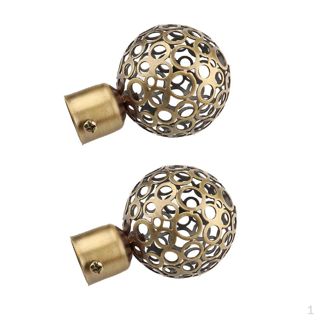 Window Curtain Rod/Pole Ends Cap Drape Pole Rail Final Heads, Fit Dia.22mm Rod, 3 Designs