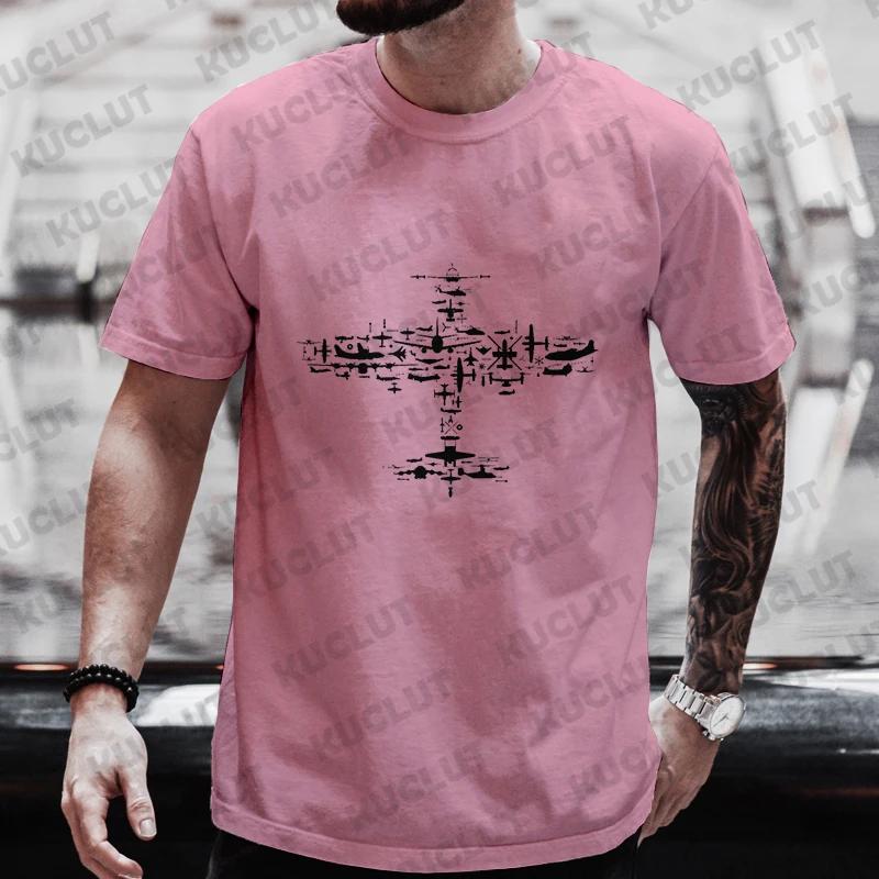 Fighter Plane Harajuku T Shirt Fashion 2024 Men Clothing Oversized Graphic T Shirt Mens Clothes Unisex Shirts Chemise Homme