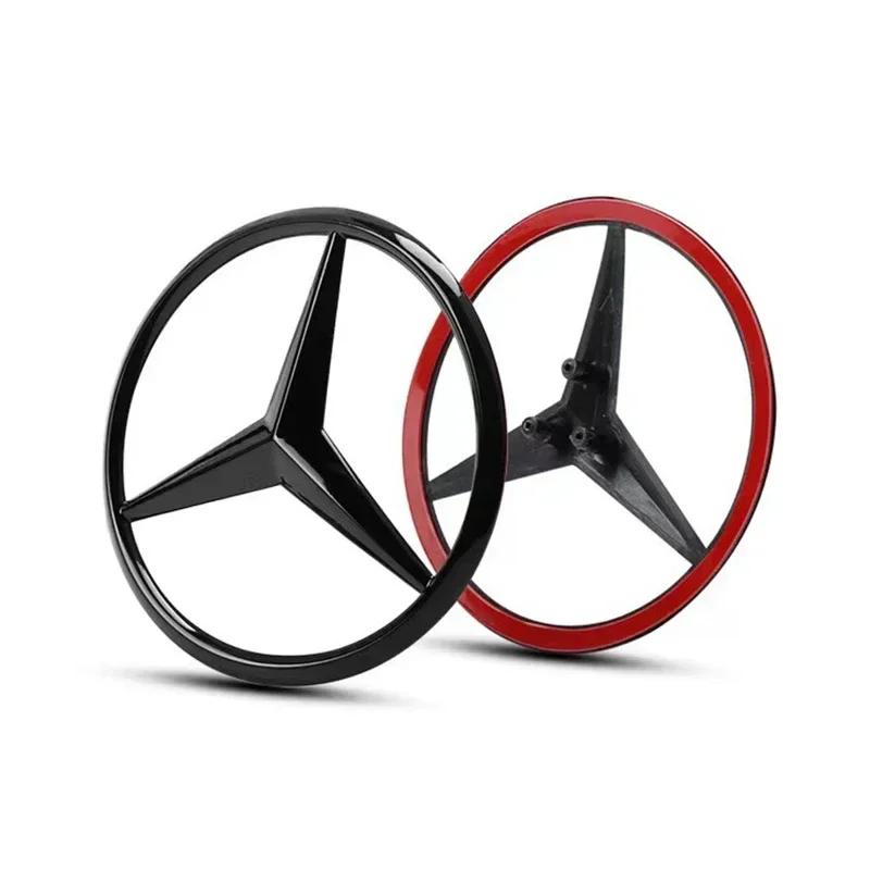 3D-ABS-Heckklappenstern-Logo, schwarz, für Mercedes-Benz W203, W204, W205, W212, W213, W176, W177, W222, W223, W117, W246, X156, X253 (Zubehör)