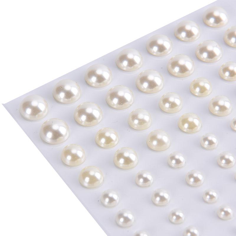 1 Sheet Plastic Semi-Circular Pearl Decoration Stickers For Diy Crafts Nail Art