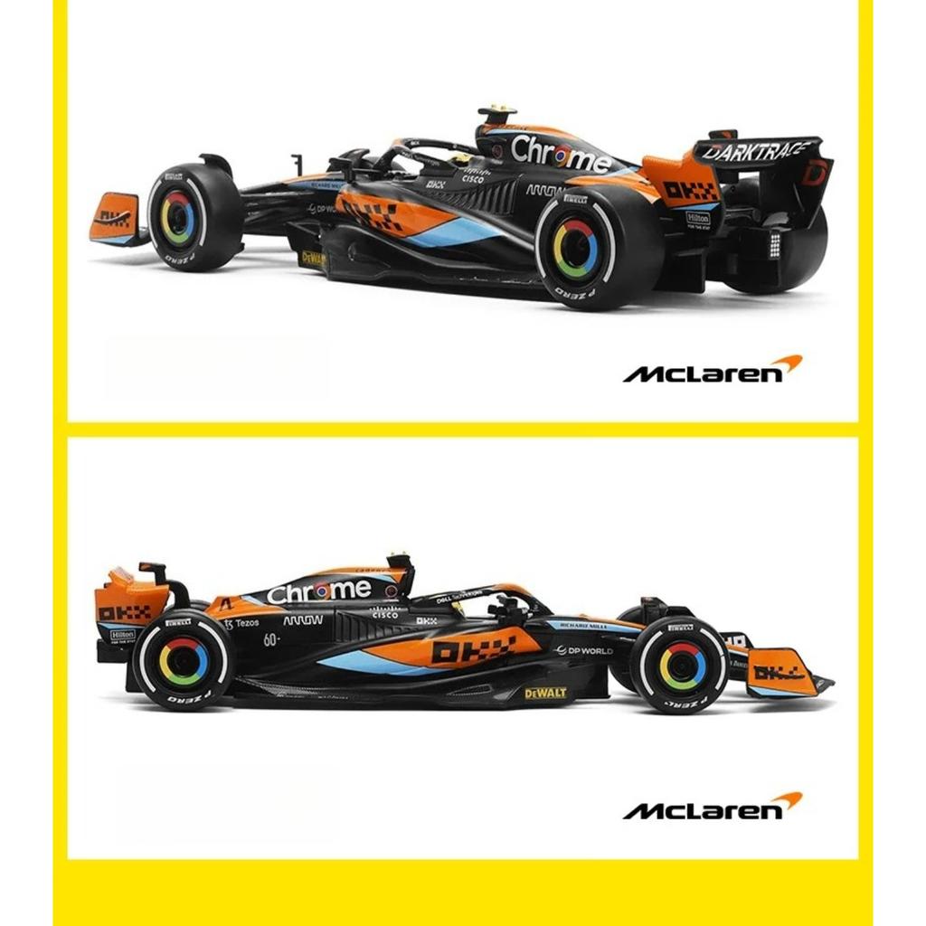 Diecast 1/24 Scale McLaren F1 MCL60 2023 Racing Car Alloy Model Collection Metal Toy Vehicle Birthday Gift for Children Boy Home Decor