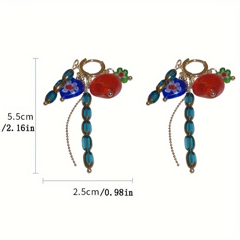 1 Pair Floral Heart Vintage Distressed Ethnic Style Tassel Daily All-Match Ear Studs