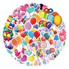 60 Colorful Cartoon Balloon Stickers - DIY Journal Decor, Waterproof for Water Bottles and Computers