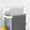 White Aluminum Bathroom Towel Rod Wall-mounted Toilet Towel Storage Rack 1/2/3 Layer Rod Towel Rack Bathroom Hardware 30-50cm