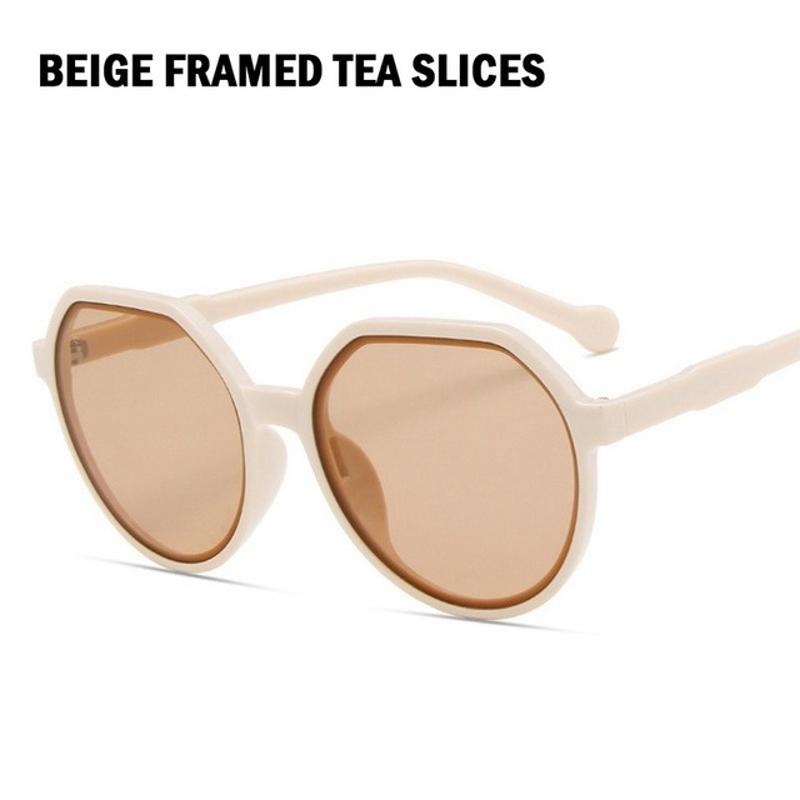 New Fashion Style All-match Trend Sunglasses Personalized Round Frame Sunglasses Ins Trend Candy Color Big Frame Sunglasses