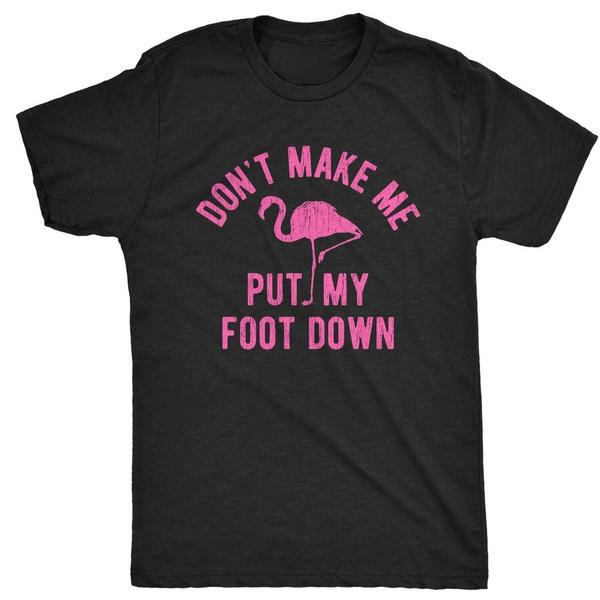 Mens Don t Make Me Put My Foot Down Cotton T Shirt Funny Flamingo Sarcastic Parenting S разноцветный