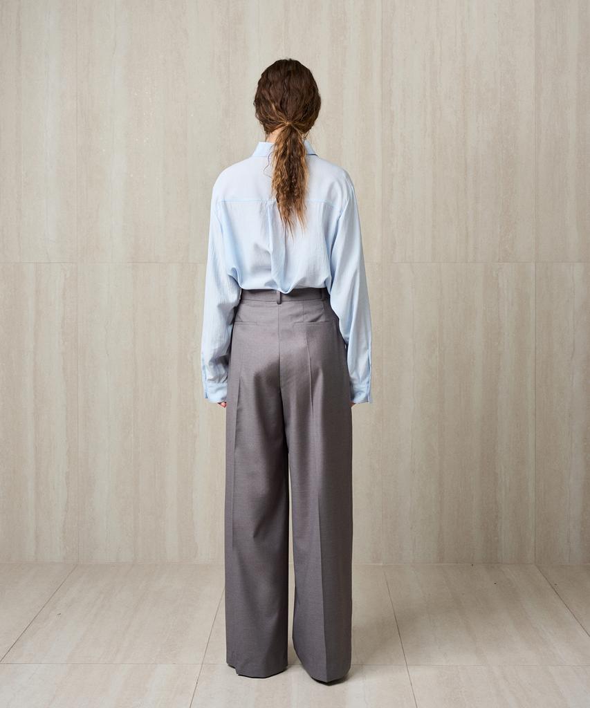 RE RHEE Pleated Wide Trousers Gray