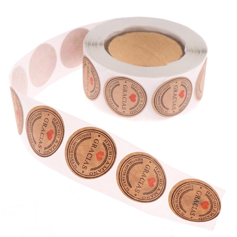 500Pcs Gracias Spanish Thank You Labels Stickers Handmade Scrapbooking Sticker