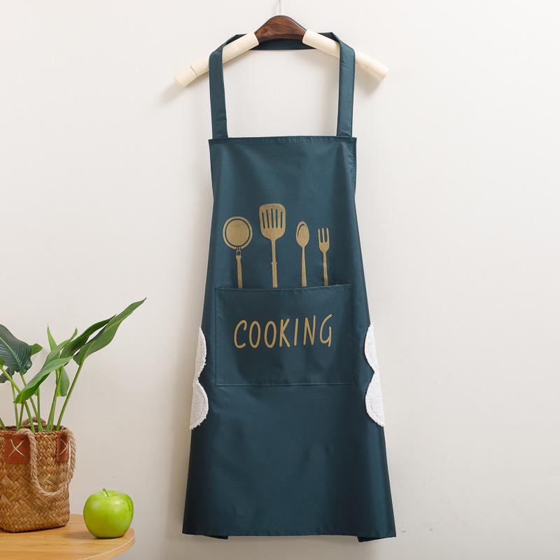 Waterproof and Oil-proof Kitchen Apron with Knife and Fork Design, Dirt-resistant and Thin for Summer Cooking. Perfect for Women.