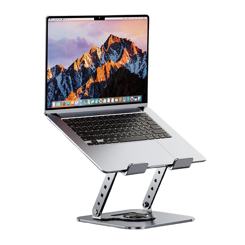 2025 Rotatable & Foldable Laptop Riser: Alloy Heat-Dissipation Stand with Flat, Rotating Monitor Feature.
