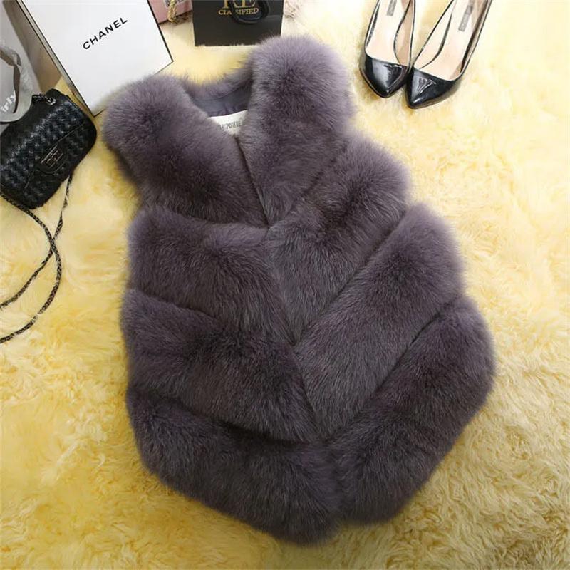 Autumn Winter Imitation Faux Fur Coat Women Waistcoat Fashion Fur Sleeveless Jacket Vest Ladies Outerwear Female Tops