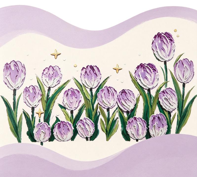 Purple Tulip Luxury Tissue Box for Home and Office