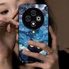 Case for TECNO SPARK 30C 4G Anime Black Cat Starry Cloud Print Phone Cover Acrylic Hard Back Shell With Flexible TPU Edge