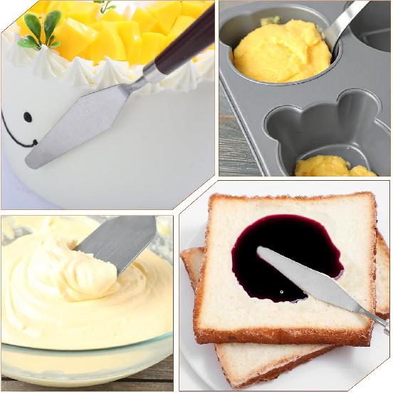 5PCS Cake Cream Spatula, Stainless Steel Icing Frosting Spatula for Cake Decorating, Art Painting Baking Pastry Tool for Fondant Chocolate Cream