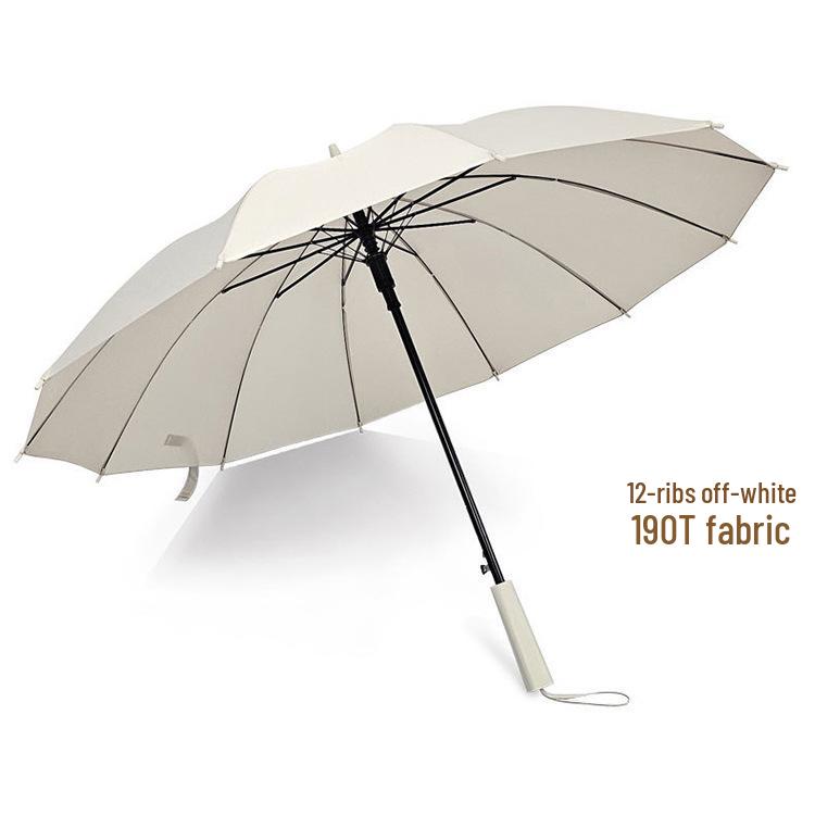 12-Rib 24-Rib Long-Handle Straight Men's Umbrella for Two, Business Advertising, Sun and Rain Protection