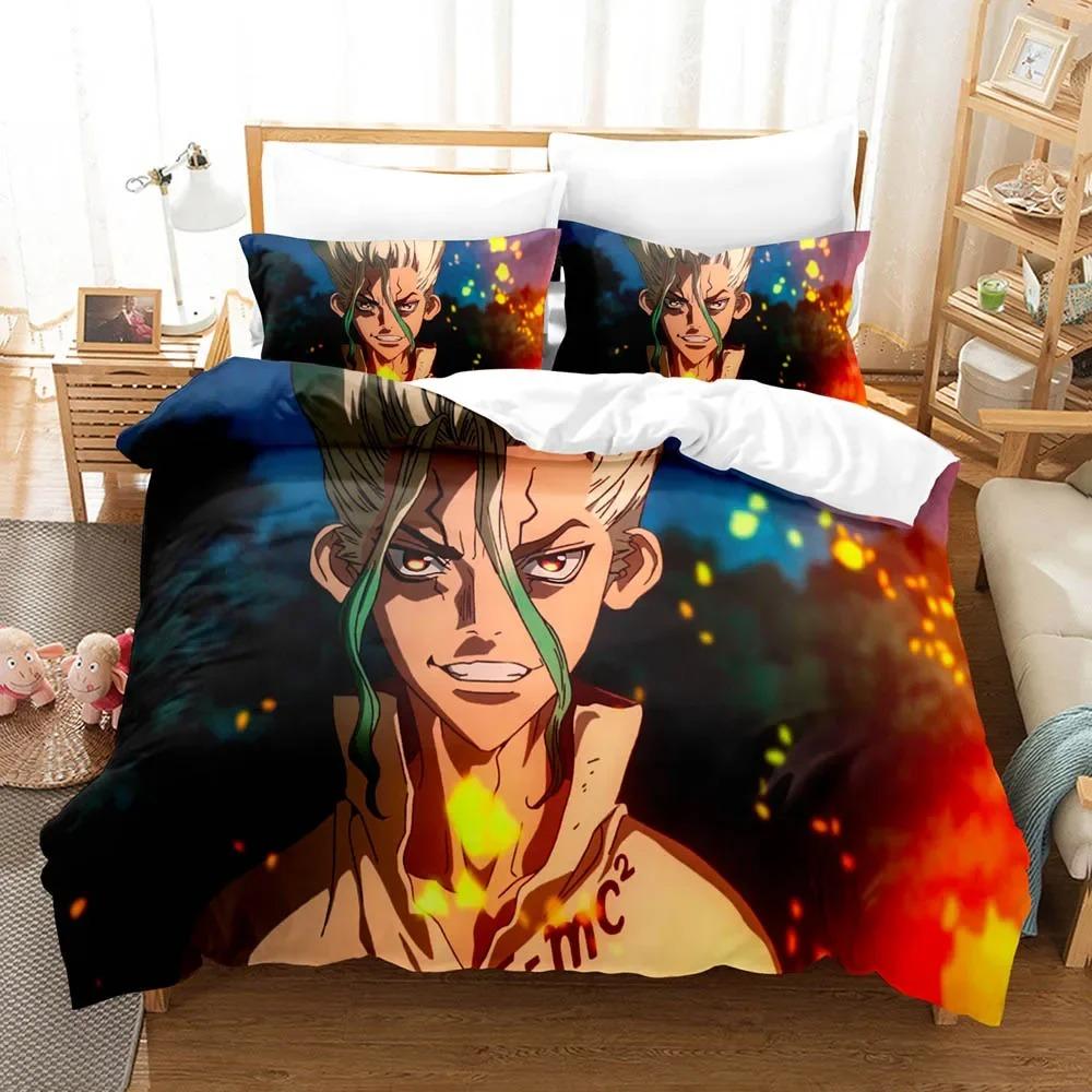 Fashion 3D Shi Ji yuan Dr. Stone Bedding Sets Duvet Cover Set With Pillowcase Twin Full Queen King Bedclothes Bed Linen
