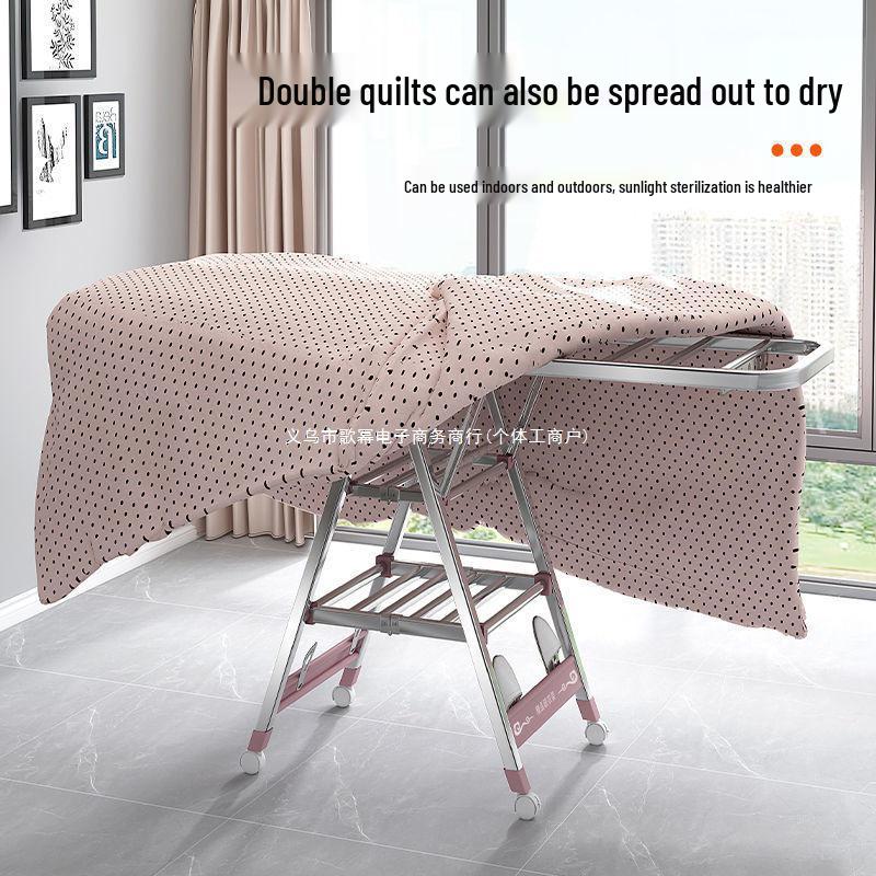 Foldable Stainless Steel Clothes Rack for Indoor/Outdoor Use