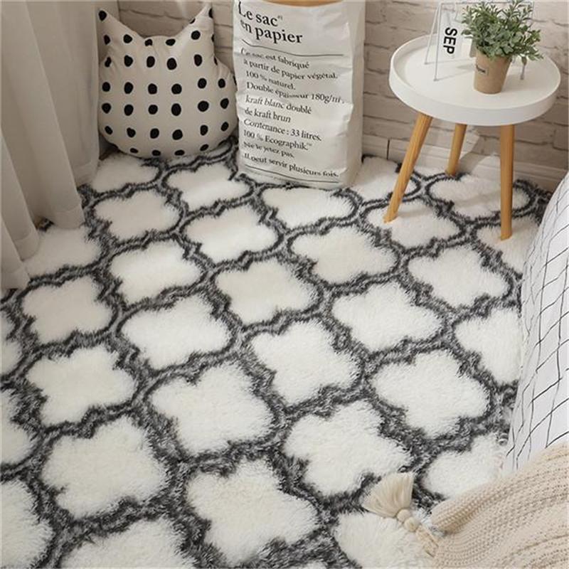 Area Rugs for Bedroom, Upgrade Non-Slip Grey Fluffy Soft Shag Carpet, Indoor Floor Gray Fuzzy Shaggy Living Room Plush Rug for Kids Home Dorm Decor