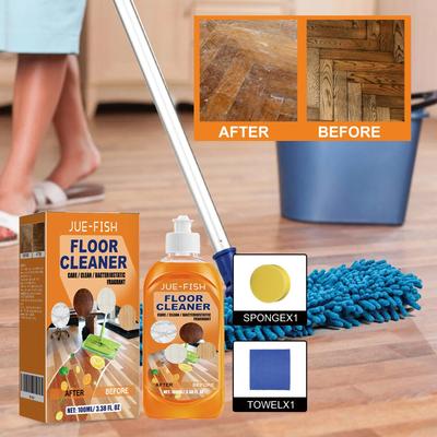 Jue-Fish Floor Cleaner Wood Floor Cleaner Polishing Brightening Powerful Stain Remover Tile Cleaner