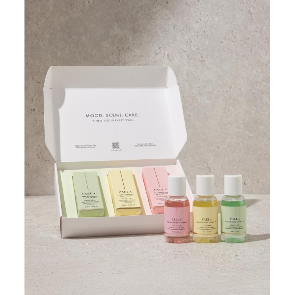 

Caela [discovery Set] Shower Oil 40ml Travel Body Wash Green Rose Basil Leaf Sunlit Ruby Discovery set