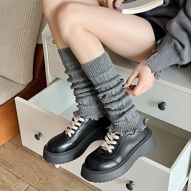 Autumn and Winter Sweet Women Leg Warmers Thin Knitted Long Heap Socks