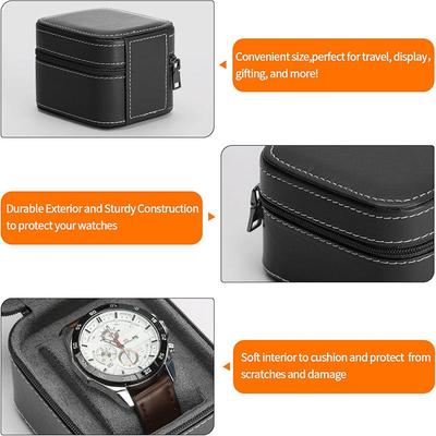 New PU Leather Watch Storage Box Single Watch Display Case Wristwatch Holder Travel Jewelry Watch Organizer for Men Gift