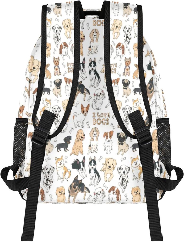 Hundeprint Tier Primär Teenager Schüler Rucksack Schultasche Für Kinder Jungen Mädchen, Niedliche Kritzel Welpen Rucksäcke Buch Tablet