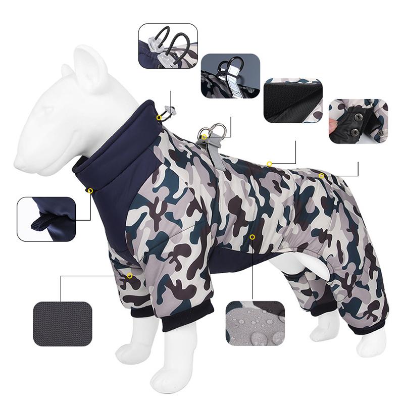 Camouflage Hunde Overall für kleine und mittlere Hunde Winter gefüttert Haustier Strampler Wasserdicht Chihuahua Pudel Haustiere Kleidung