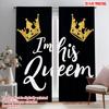 2pcs,2D Plane Printing Curtain Popular King and Queen (29) Durable 100% Polyester Fabric (without Rod) Decorations Outdoor Ldeal