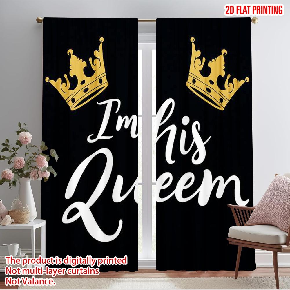 

2pcs,2D plane printing Curtain Popular King and Queen (29) Durable 100% Polyester Fabric (without rod) Decorations Outdoor Ldeal 52.50×116.00 CM 2pcs