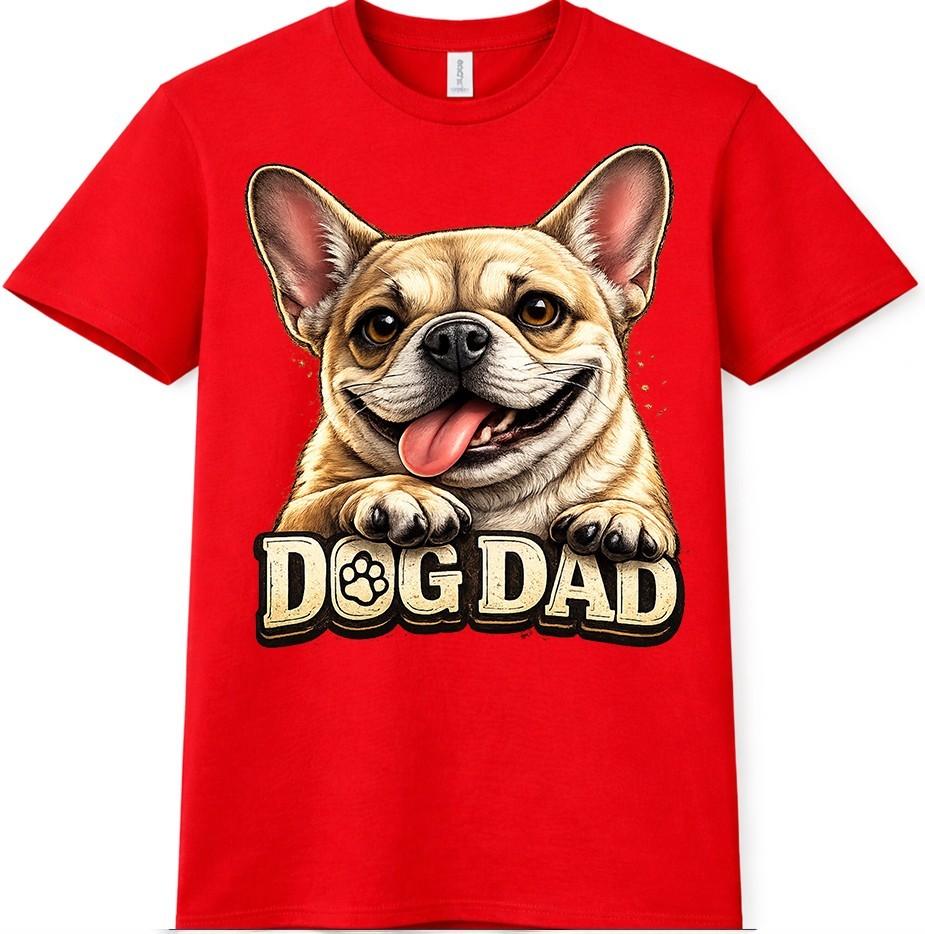 Dog Dad T-Shirt French Bulldog Funny Frenchie Lover Gift Unisexs Birthday Tee S