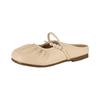 Pearl bag head half slippers women's outer wear 2025 new lazy with skirt flat bottom cool slippers