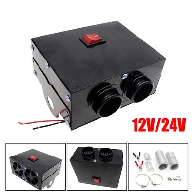 12V/24V Car Heater Portable 500W 2 Hole Fast Heating Windscreen Demister Winter Warmer Defroster For Vehicle RV SUV Truck