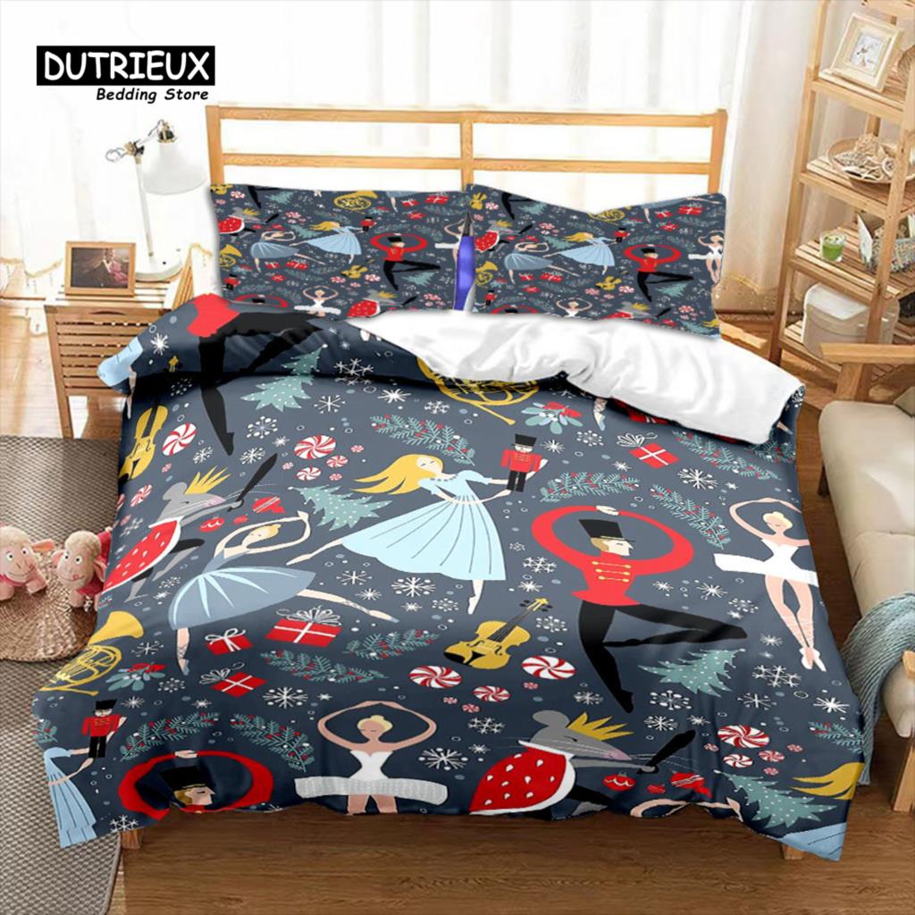 Comforter Nutcracker Christmas Bedding Set Cartoon Royal Guarder Comforter New Year Festival King Size