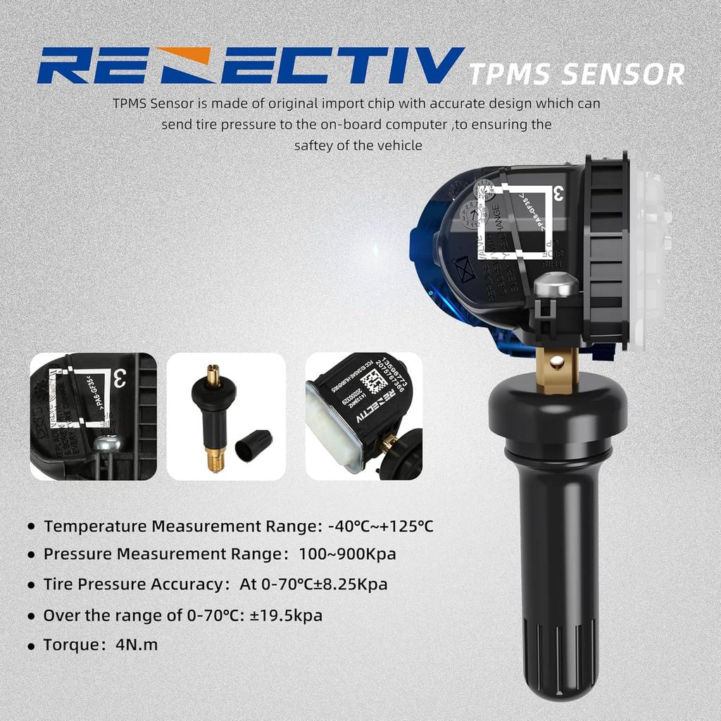 TPMS Sensor GM Chevrolet 4 Pack, 315MHZ,Tire Pressure Monitoring Sensor Compatible With Buick Chevy Cadillac GMC