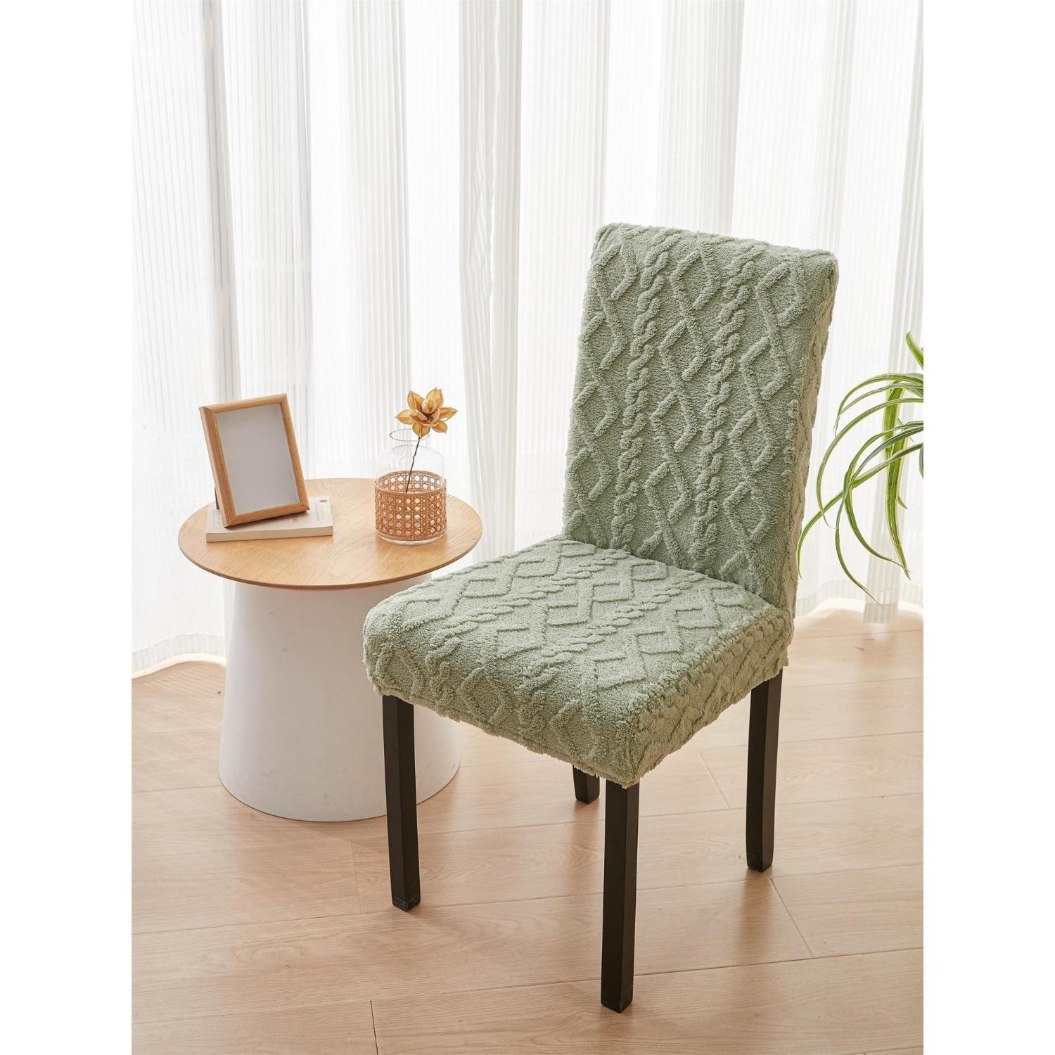 

1 шт. жаккардовые чехлы на обеденный стул с геометрическим рисунком, эластичный чехол на стул для отеля, столовой, офиса, банкетного дома, домашний декор One Size