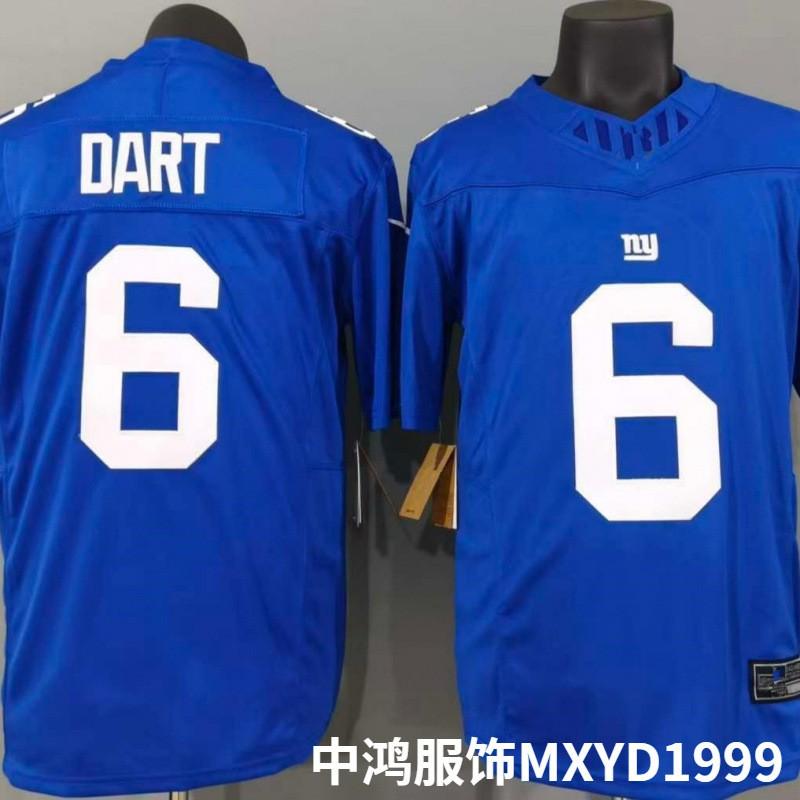 New York Giants 6 Dart Custom Embroidered Rugby Jersey Premium Quality Cotton Blend Men Fan Wear